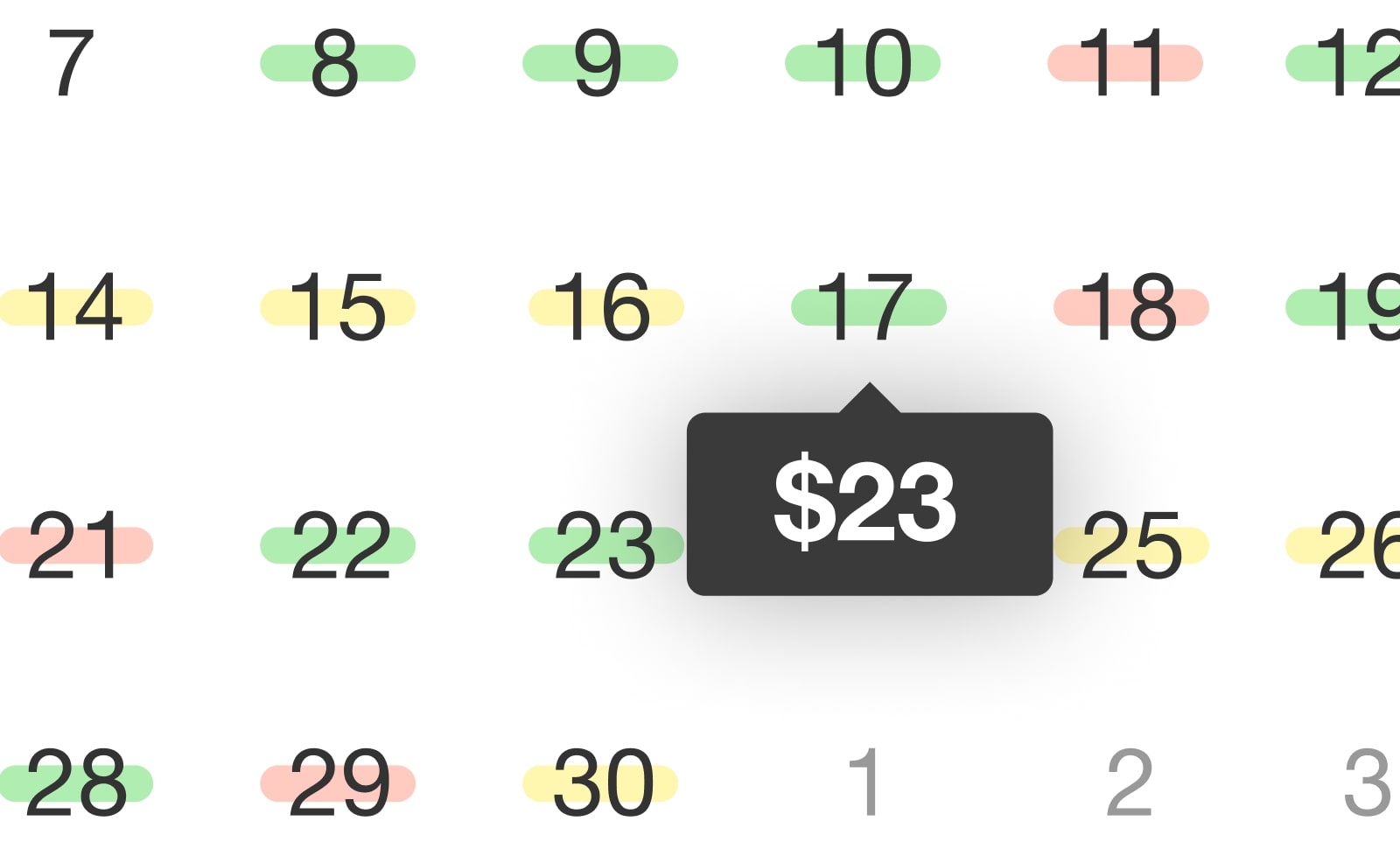 How to create a Price-Based Date Picker